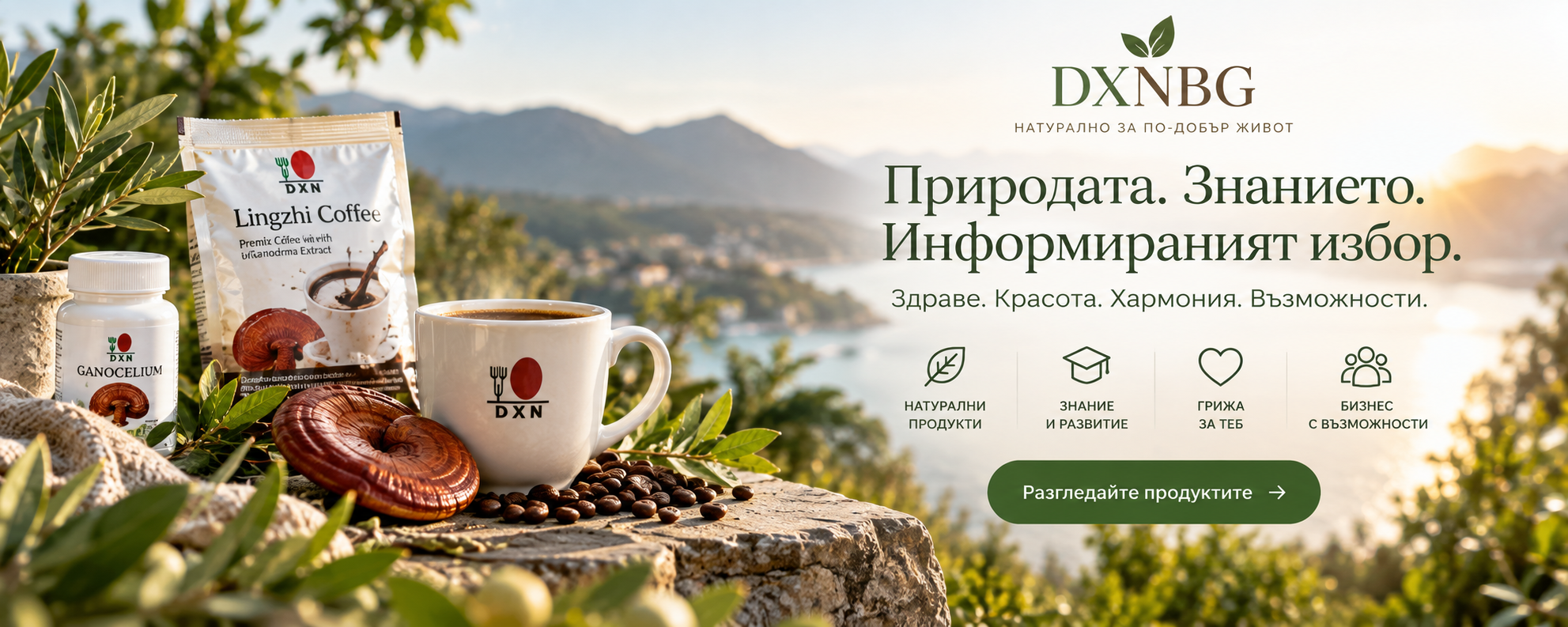 DXNBG – природни продукти, Ganoderma, кафе и натурална грижа